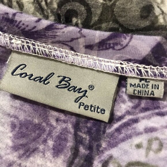 CORAL BAY. Size PL. Fleur-de-lis Highly Embellished T-shirt. Short Sleeve. B18 - Picture 8 of 9